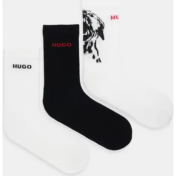 Pánské ponožky Ponožky HUGO 3P QS ANGRY DOG CC 3-pack 50555045 bílá 00X, vel. 43-46