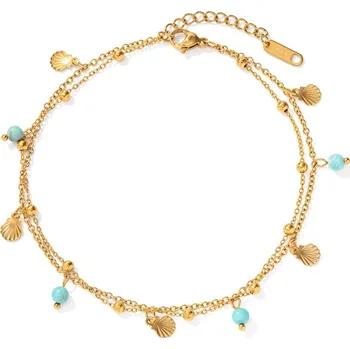 Náramek ELENYS Marina – pozlacený náramek na nohu 18K žluté zlato Délka náramku: 23+3,5 cm / max. 26,5 cm