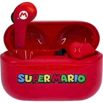 Sluchátka OTL dětská bezdrátová sluchátka s motivem Super Mario červená