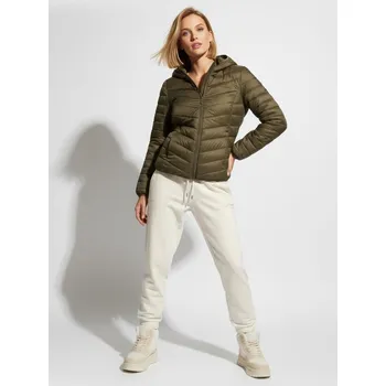 Dámský kabát Sinsay - Prošívaná bunda s kapucí - tmavě zelená - 7706A-79X - 7706A-79X-S