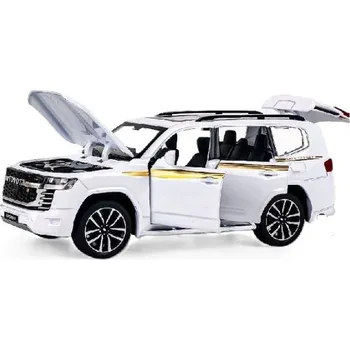 autíčko Toyota Land Cruiser LC 300 kovový model hračka na baterie světla zvuk 1:32 Bílá