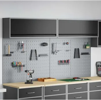 Skříňka na nářadí vidaXL Sada pracovních skříní 6 pcs Černá Práškově lakovaná ocel [3321414]