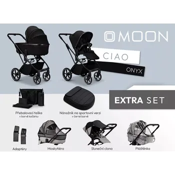 Kočárek MOON kombinovaný kočárek Ciao Extra set Onyx