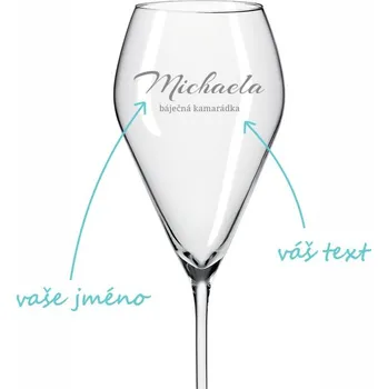 Sklenice Pískovaná sklenička na prosecco se jménem