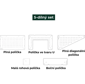 Pěstební box Komponenty pro IKEA Milsbo - 5-dílný set , Černá