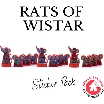 Příslušenství k deskovým hrám MeepleStickers Samolepky pro Krysy z Wistaru
