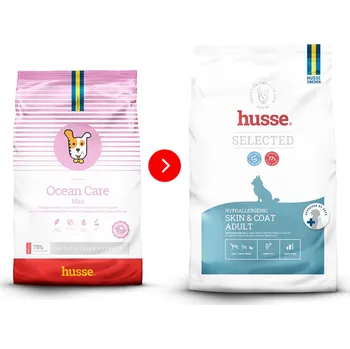 Krmivo pro psa Husse Hypoallergenic Skin & Coat Adult pro malá plemena (dříve Ocean Care Mini) | Hypoalergenní granulované krmivo s lososem pro psy s alergií Balení: 2 kg