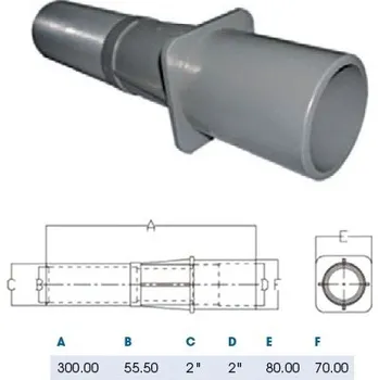 HANSCRAFT Průchod stěnou ABS 50 mm x 2 se závitem / 300 mm bvz-308242