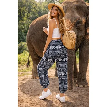 Dámské kalhoty Dámské kalhoty modré se slony 24