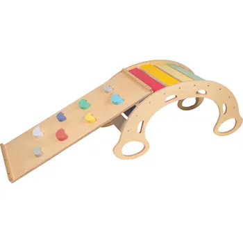 Dětská houpačka eliNeli Dřevěná montessori houpačka PRO 5v1 set s prknem 2v1 fresh