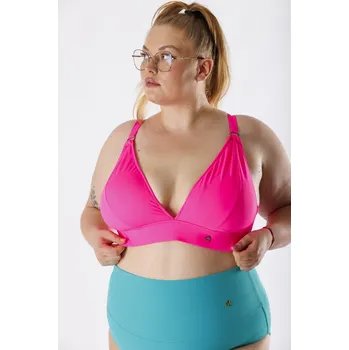 Dámské plavky GoldBee Plavky Vrchní Díl Pro Velká Prsa Neon Pink Barva: Neon Pink, Velikost: XXL