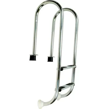 Bazénové schůdky VÁGNER POOL Žebřík nerez Muro (Slim) s pouzdrem 2 stupňový, AISI 304 vp-7052