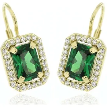 Šperk Zlatnictví U Kostela Zlaté dámské náušnice se zeleným kamenem 41214 322235205