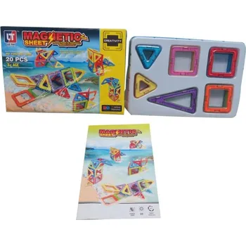 ostatní stavebnice Magnetická stavebnice - Magnetic sheet 20 dílků