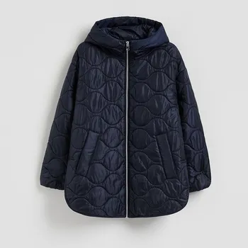 Reserved - Prošívaná bunda s kapucí - tmavomodrá - 476IA-59X - 476IA-59X-S