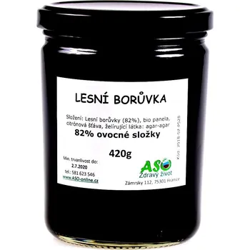 ASO - Zdravý život Lesní borůvka doslazovaná bio panelou Hmotnost: 420g