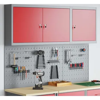 Skříňka na nářadí vidaXL Sada pracovních skříní 5 pcs Červená Práškově lakovaná ocel [3321401]