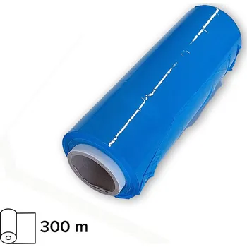 Obalový materiál Ruční stretch fólie MODRÁ 25 cm - 300 m - 23 my / 250 mm