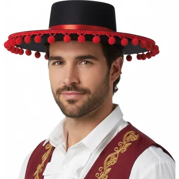 Karnevalový doplněk Španělský klobouk černý