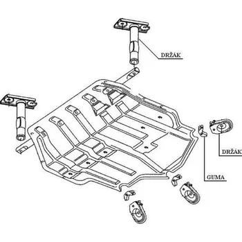 Kryt motoru kryt pod motor prostřední plechový