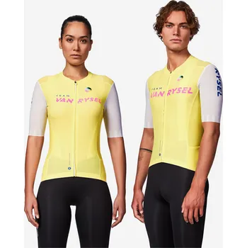 cyklistický dres VAN RYSEL Unisex dres na silniční cyklistiku RCR-R 2 Team S ŽLUTÁ