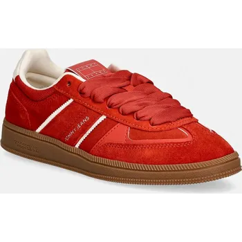 Pánské tenisky Semišové tenisky Tommy Jeans THE GREENWICH EDGE SUEDE EN0EN02924 červená 33X, EUR 37