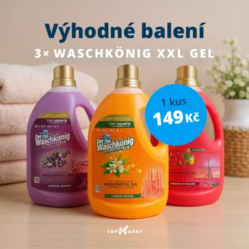 Prací gel Výhodné balení limitek 3 x Waschkönig XXL Gelu na praní 110 Pracích cyklů