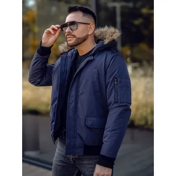 Pánská parka Tmavě modrá pánská zimní bunda Bolf 2019 - L
