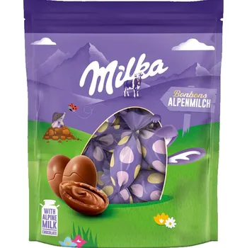 Velikonoční dekorace Milka velikonoční vajíčka s alpskou čokoládou 90g