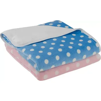 Dětská deka ESITO | Dětská deka dvojitá Magna puntík - puntík modrá / 75 x 100 cm