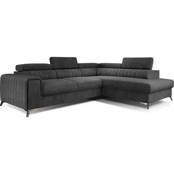 Nábytek Rohová sedačka CURRAN 29, pravá, tmavě šedá látka +možnost VÝNOSU + vyzvednutí ZDARMA