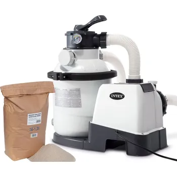 Bazénová filtrace Intex Písková filtrace KRYSTAL CLEAR 4000 l/hod SX1500 s filtračním pískem 25 kg