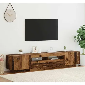 Televizní stolek vidaXL TV skříňka s LED osvětlením 200x35x40 cm [3120171] Barva: Staré dřevo