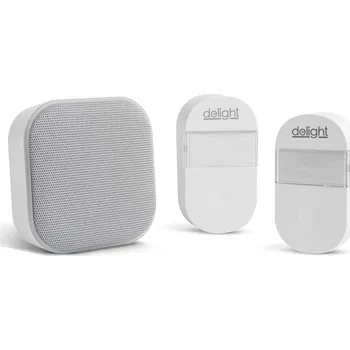 Domovní zvonek 2 v 1 bezdrátový zvonek a noční světlo - Kinetic - 2 externí jednotky - bílý