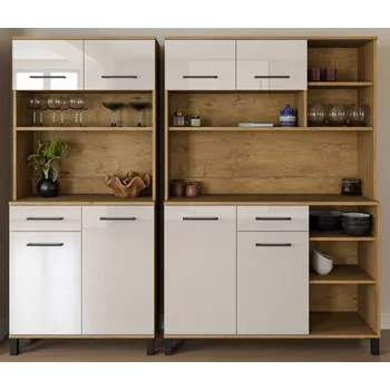 Kuchyňská linka Kuchyňská linka VIGO dub lancelot/ bílý lesk, sestava L 1, 200 cm