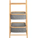 LIVARNO® Regál se 2 koši a policí / Pojízdný regál se 3 přihrádkami (Police 2 koše + bambusová police)