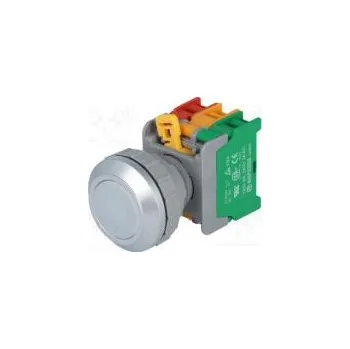 vypínač Přepínač tlačítkový 1-polohové NC + NO 30mm bílá IP65 Ø30mm