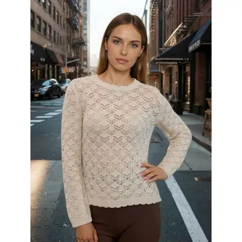 Dámský svetr Sinsay - Síťovaný svetr s viskózou - béžová - 399GZ-08M - 399GZ-08M-XXL