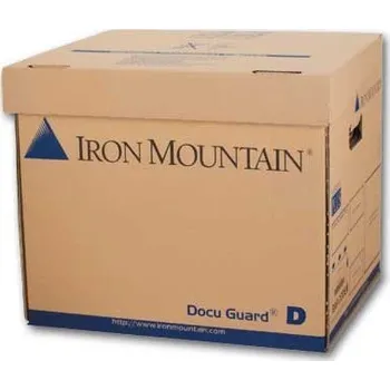 Archivační box Archivační krabice Iron Mountain - hnědá, s víkem, 36 x 31 x 31 cm,