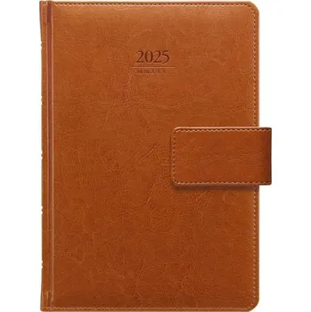 Diář Denní diář 2025 Kastor - A5, hnědý, s poutkem