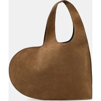 Semišová kabelka Coperni Double Heart COPBA113F6049 hnědá 88X, vel. ONE SIZE