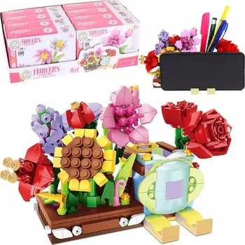 ostatní stavebnice STAVEBNICE KVĚTINY KVĚTINOVÁ ZAHRADA V KVĚTINÁČI STAVEBNICE KYTICE 8V1