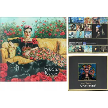 Prostěradlo Carmani, skleněná podložka 11,5x11,5 cm inspirovaná malbami FRIDY KAHLO