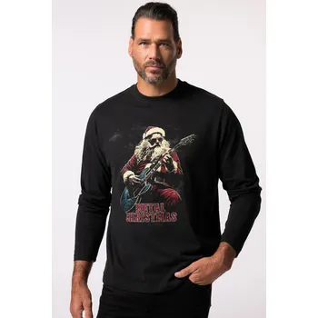 Pánské tričko JP1880, Plus size Tričko s dlouhými rukávy JP1880, vánoční potisk, kulatý výstřih, do 8XL pro plnoštíhlé nadměrná velikost, 832182100-1454, černý, 5XL, Plus size oblečení, Oblečení pro vysoké muže, Nadměrné velikosti, Oblečení pro plnoštíhlé.