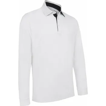 Pánské oblečení Callaway Mens Long Sleeve Performance Bright White XL Polo košile