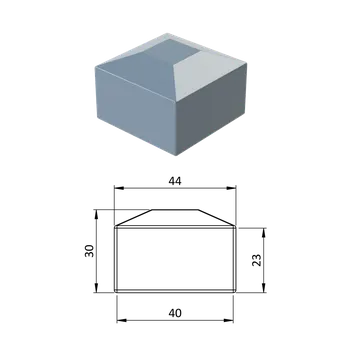 kabelová chránička KOVIAN, s.r.o. Vnější krytka 40 x 40 mm, plastová PE, šedá