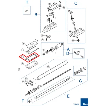 Pohon brány NICE PD0946A0000 Tesnenie krytu motora TITAN TTN3724HS, TTN6024HS