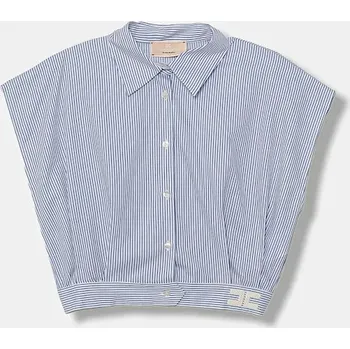 Chlapecká košile Dětská bavlněná košile Elisabetta Franchi EFCA281.0.CR025.140.158 modrá 05X, vel. 140