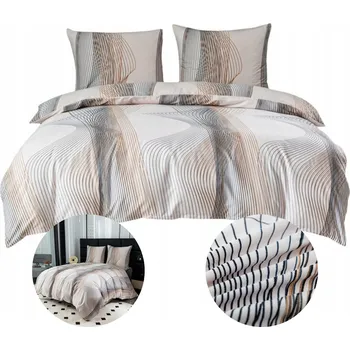 Povlečení Sada povlečení povlečení 200x220 + 2x POVLEČENÍ NA POLŠTÁŘ 70x80 SATÉNOVÁ BAVLNA PROUŽKY