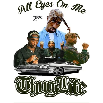 Fototapeta Nažehlovačka Termo Aplikace Nálepka na Oblečení 2PAC TUPAC THUG LIFE